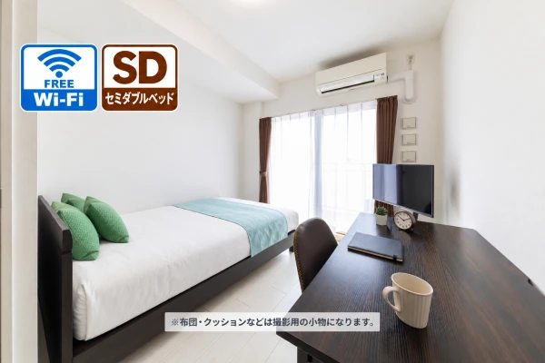 【大阪メトロ なんば駅 徒歩７分】SステイEL難波レジデンス｜Wi-Fi無料｜オートロック付き分譲マンション｜ペット可｜１K・セミダブルベッドの物件画像