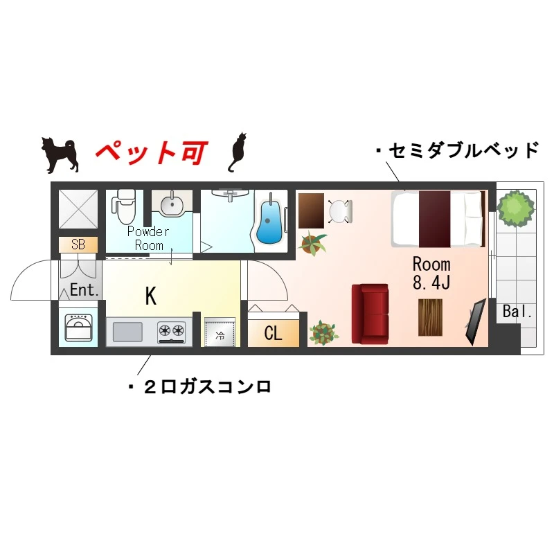 大阪府大阪市阿倍野区天王寺町南２丁目 間取図