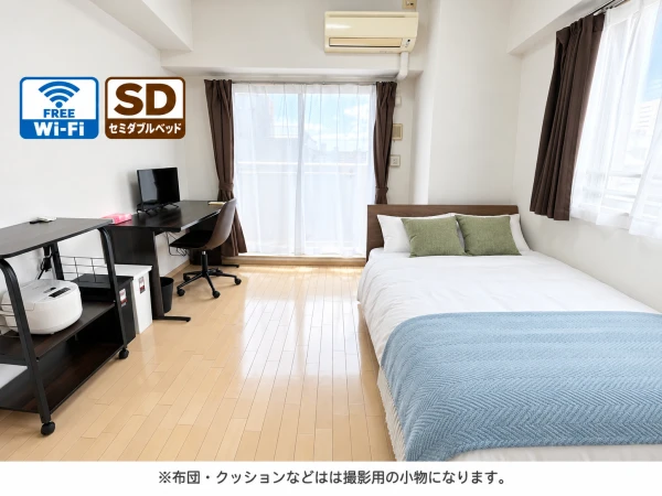【JR弁天町 徒歩４分】SステイJG弁天町｜Wi-Fi無料｜オートロック付き分譲マンション｜ペット可｜ワンルーム・セミダブルベッドの物件画像