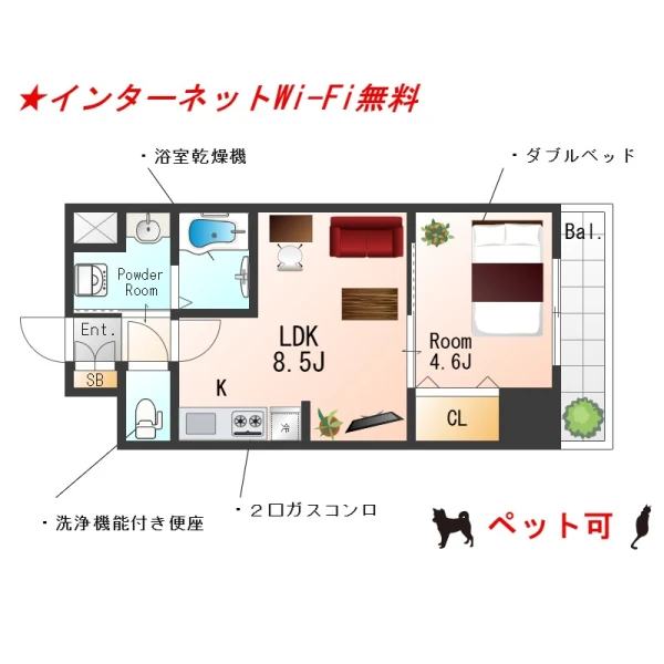 大阪府吹田市穂波町7-6 間取図