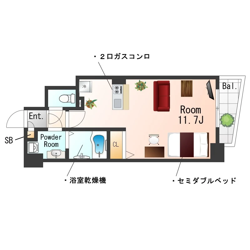 大阪府大阪市西区南堀江１丁目 間取図