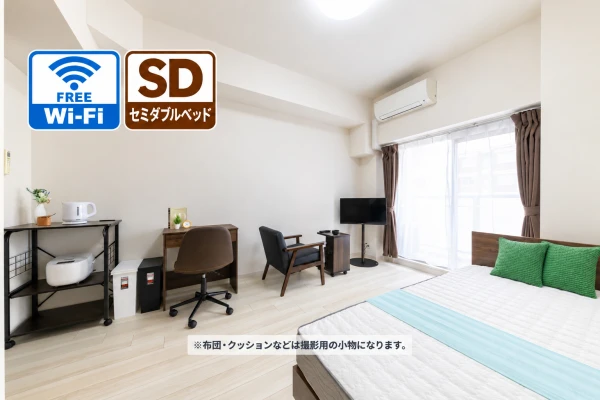 【大阪城北詰駅 徒歩３分】SステイAD大阪城・大阪ビジネスパーク｜Wi-Fi無料｜オートロック付き分譲マンション｜１K・セミダブルベッドの物件画像