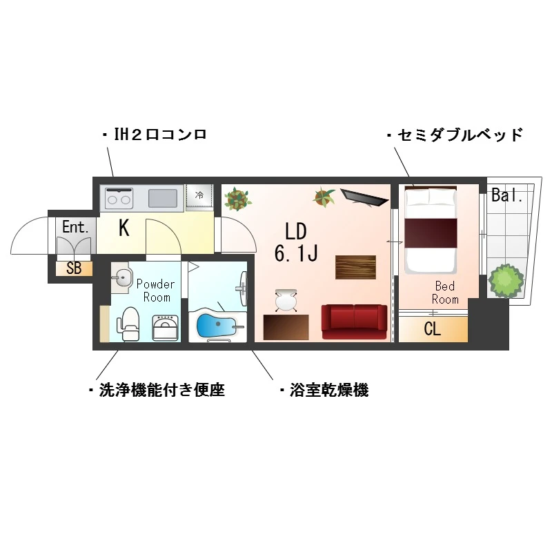 大阪府大阪市中央区南久宝寺町１丁目 間取図