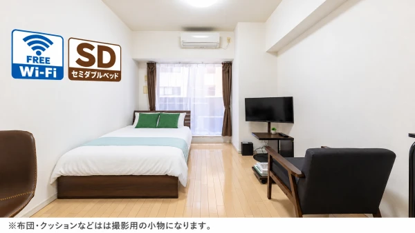 【大阪メトロ 堺筋本町 徒歩4分】SステイJG本町East堺筋本町|Wi-Fi無料・オートロック付き分譲マンション|1K・セミダブルベッドの物件画像