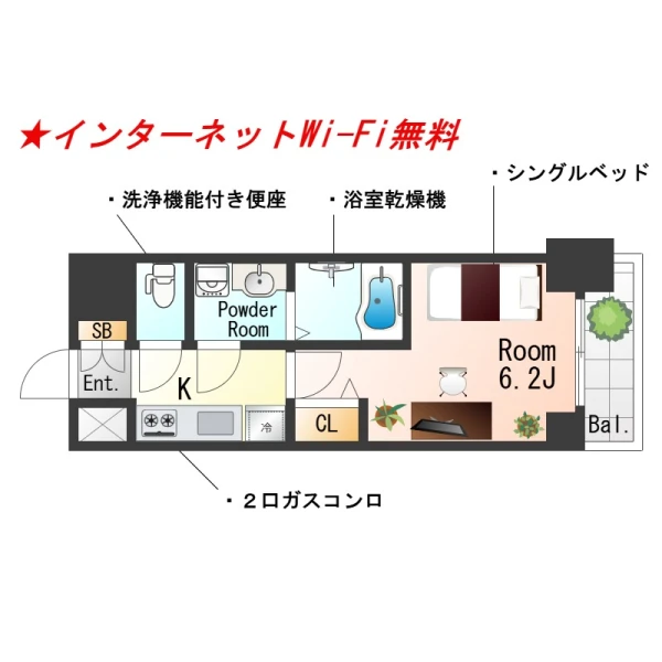 大阪府大阪市西区川口3丁目3-5 間取図
