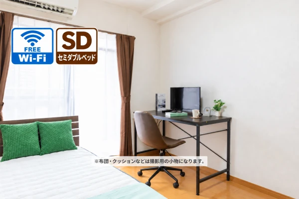 【JR福島駅 徒歩4分】SステイPS福島インテルノ|Wi-Fi無料|オートロック付き分譲マンション|1K・セミダブルベッドの物件画像