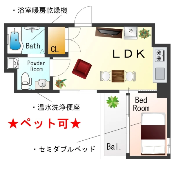 大阪府大阪市西区北堀江2丁目6-18 間取図