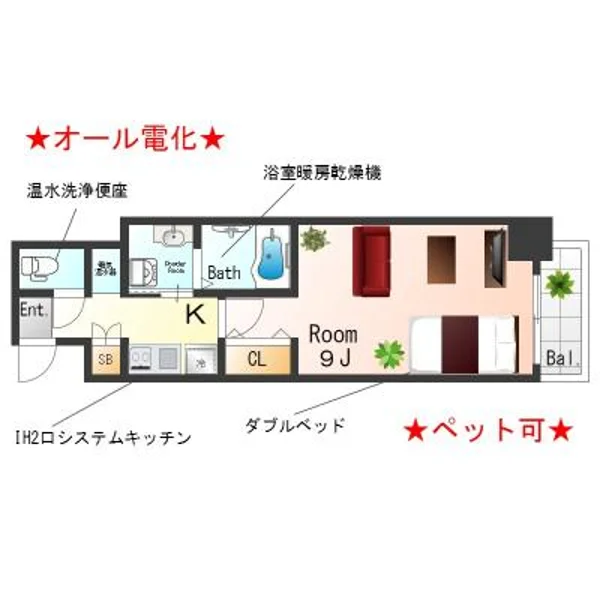 大阪府大阪市浪速区戎本町1丁目8-9 間取図