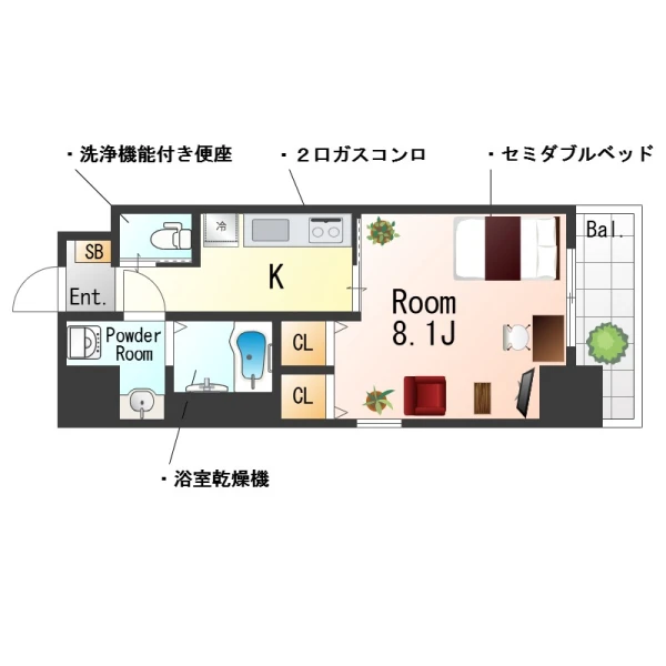 大阪府大阪市港区夕凪2丁目9-16 間取図