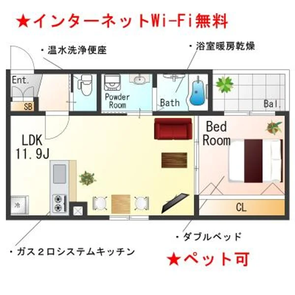 大阪府泉佐野市野出町2-16 間取図