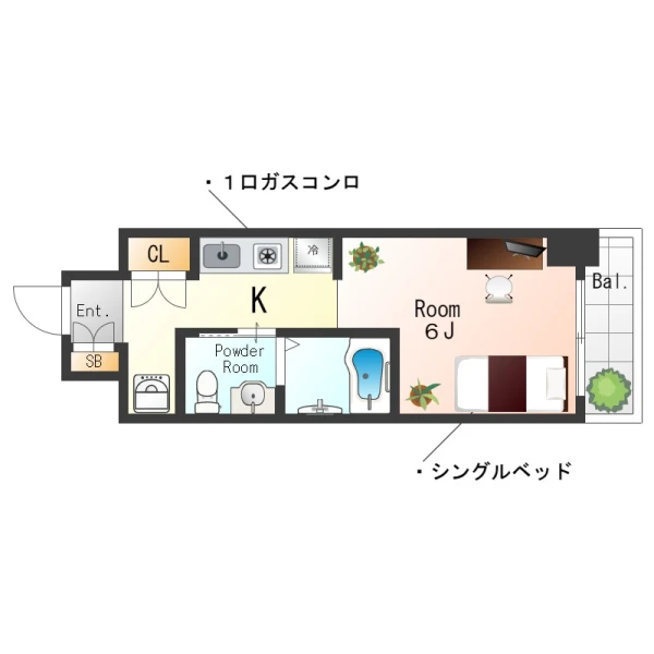 大阪府大阪市西区新町１丁目25-5 間取図