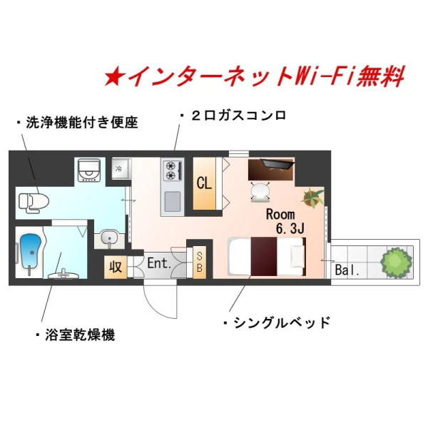 大阪府大阪市中央区瓦町1丁目2-15 間取図