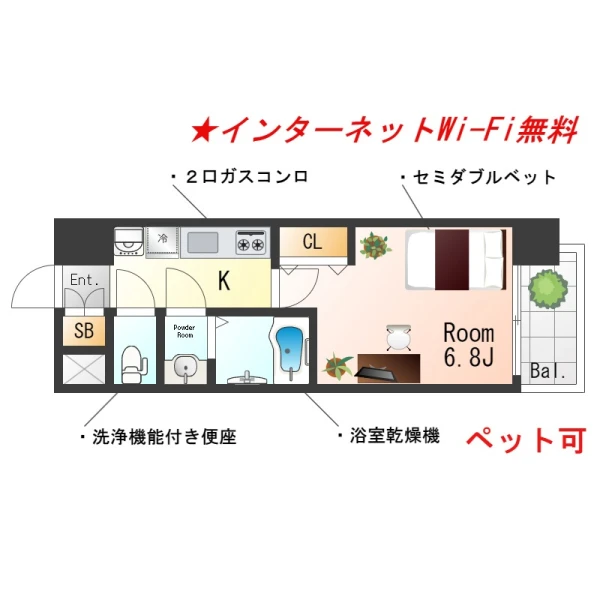 大阪府大阪市港区弁天４丁目6-19 間取図