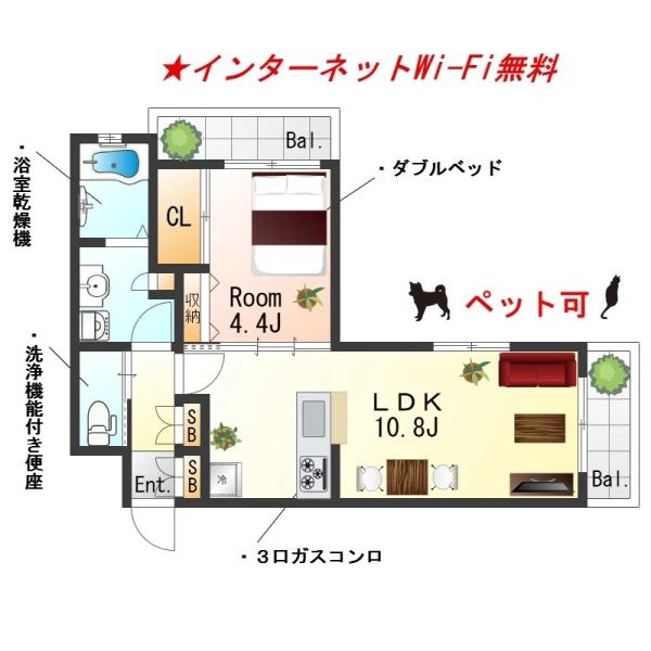 大阪府堺市堺区西湊町3丁2-10 間取図