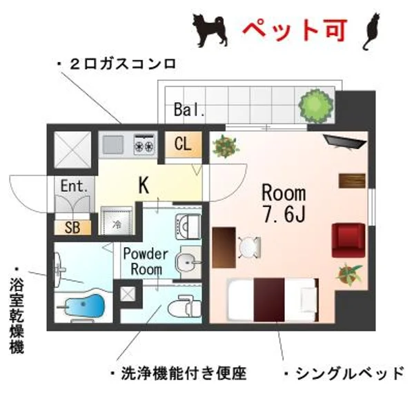 大阪府大阪市港区弁天5丁目11-27 間取図