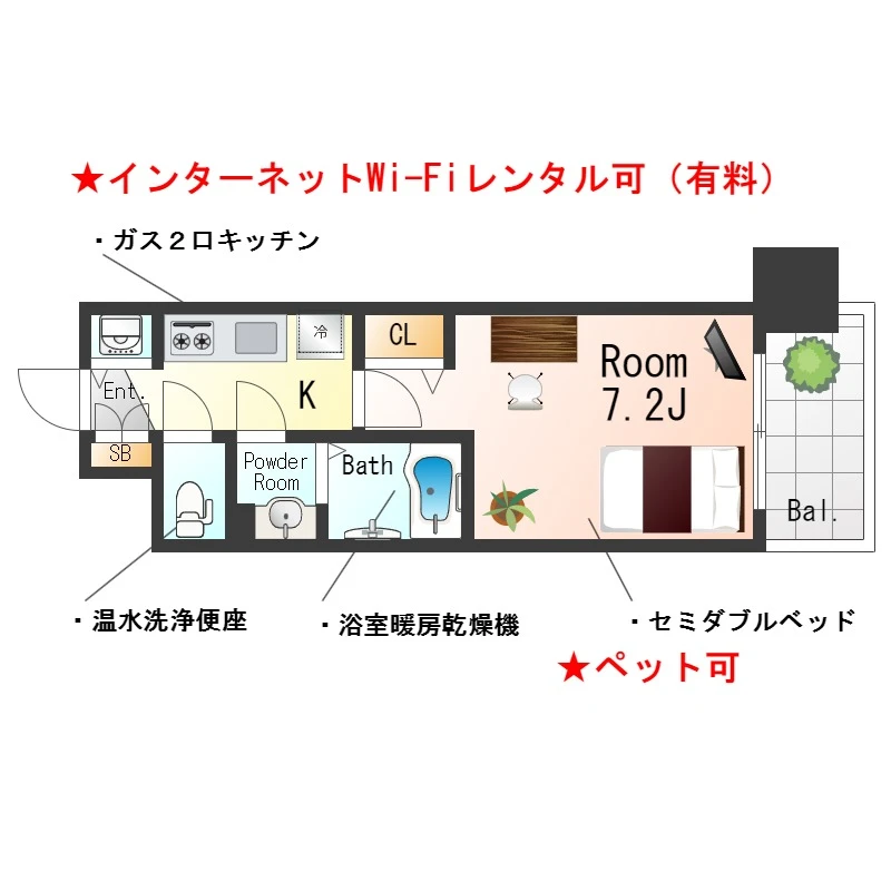 大阪府大阪市北区大淀中１丁目 間取図