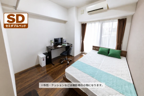 【谷町四丁目駅 徒歩５分】SステイPC谷町四丁目｜Wi-Fiレンタル可｜オートロック付き分譲マンション｜１K・セミダブルベッドの物件画像