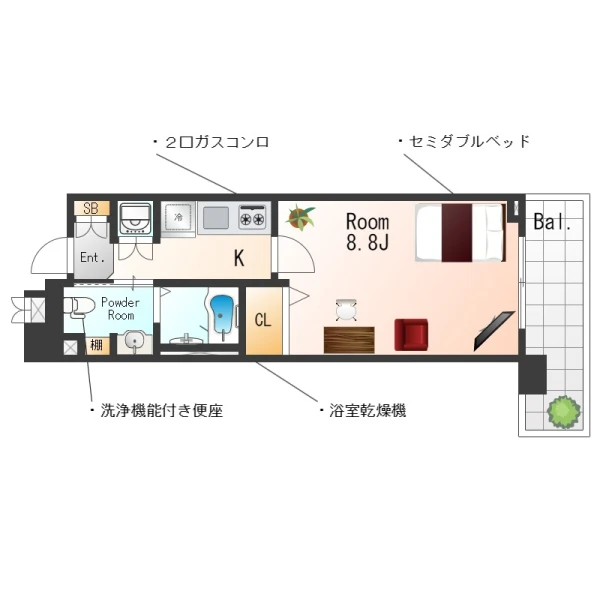 大阪府大阪市中央区松屋町1-23 間取図