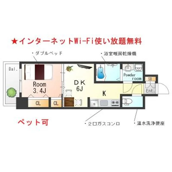 大阪府堺市堺区綾之町西1丁1-25 間取図