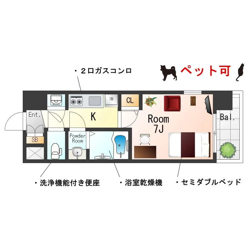 大阪府大阪市福島区鷺洲２丁目 間取図