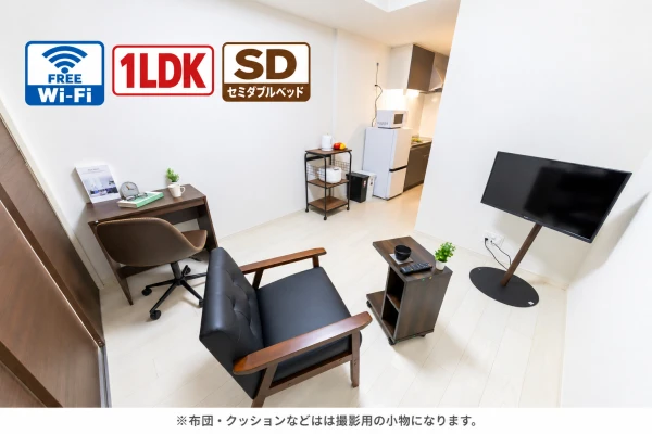 【南海本線 諏訪ノ森 徒歩4分】Sステイ堺コティ諏訪ノ森｜Wi-Fi無料・オートロック｜ペット可｜１LDK・セミダブルベッドの物件画像