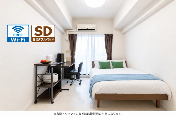 【大阪メトロ 本町 徒歩3分】SステイLC本町|Wi-Fi無料|オートロック付き分譲マンション|1K・セミダブルベッドの物件画像