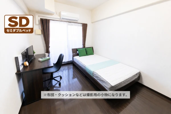 【JR西九条駅 徒歩１分】SステイRCベイシティ西九条ノース｜Wi-Fiレンタル可｜オートロック付き分譲マンション｜１K・セミダブルベッドの物件画像