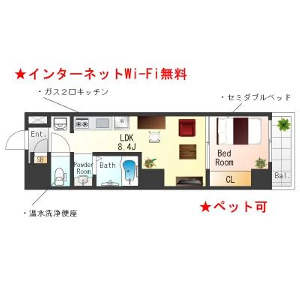 大阪府堺市堺区南安井町６丁1-6 間取図