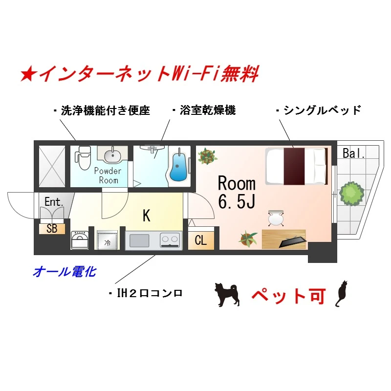 大阪府大阪市天王寺区北河堀町 間取図