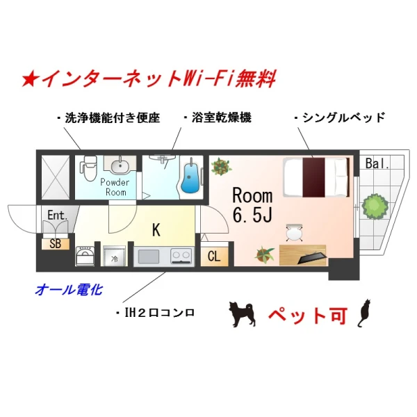 大阪府大阪市天王寺区北河堀町3-3 間取図