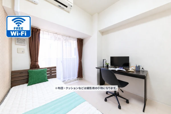 【天王寺駅 徒歩６分】Sステイ天王寺ラシュレエグゼ｜Wi-Fiレンタル可｜オートロック付き分譲マンション｜ペット可｜１K・シングルベッドの物件画像