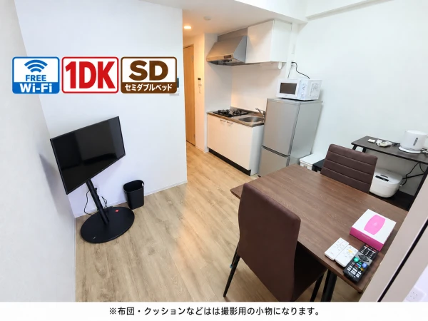 【JR阪和線 鳳駅 徒歩6分】SステイAR鳳駅前|Wi-Fi無料・オートロック|ペット可|1DK・セミダブルベッドの物件画像