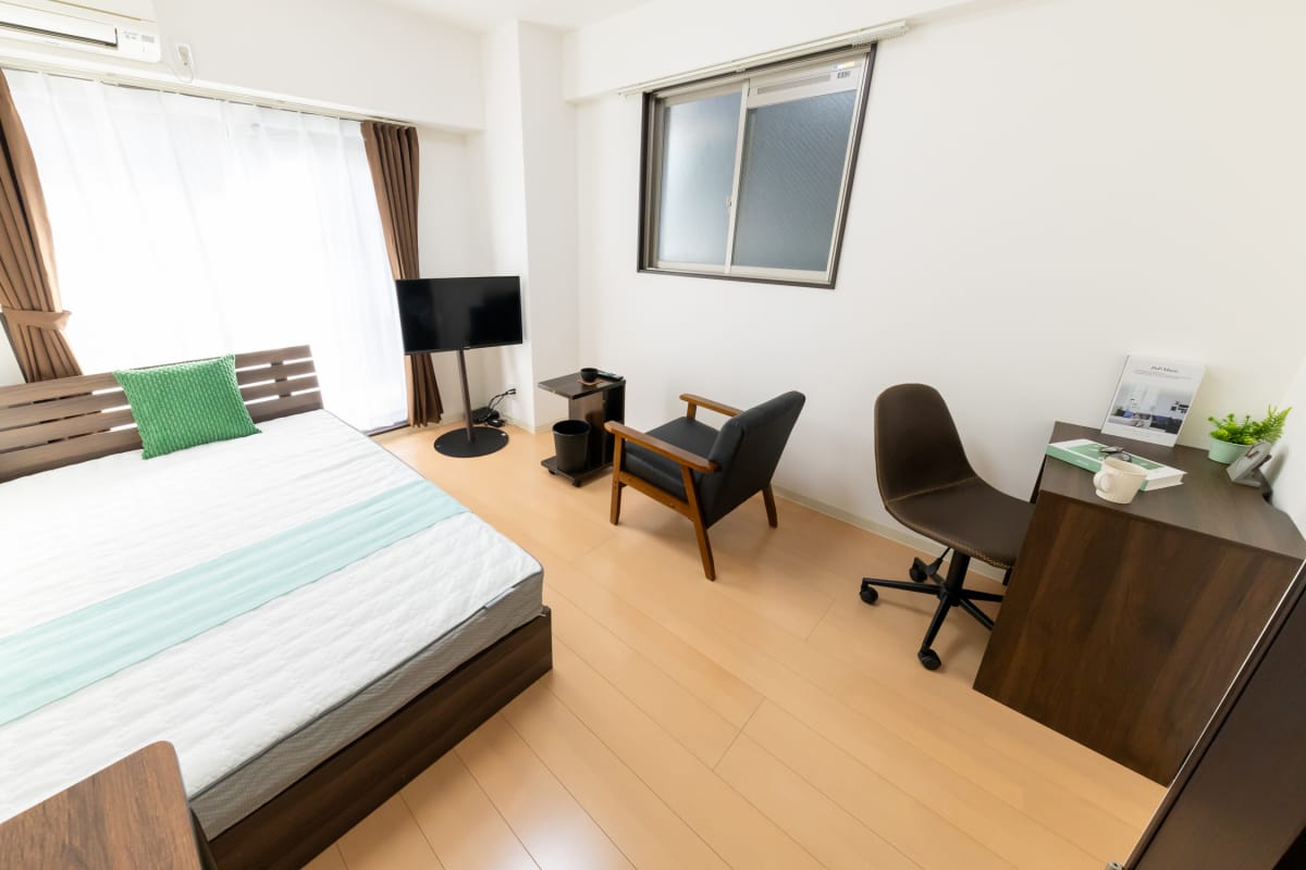 ★Sステイ弁天町ステイブル★インターネットWi-Fi無料★独立洗面化粧台、セミダブルベッド、ガス2口K、温水洗浄便座、オートロックなど★ペット可★