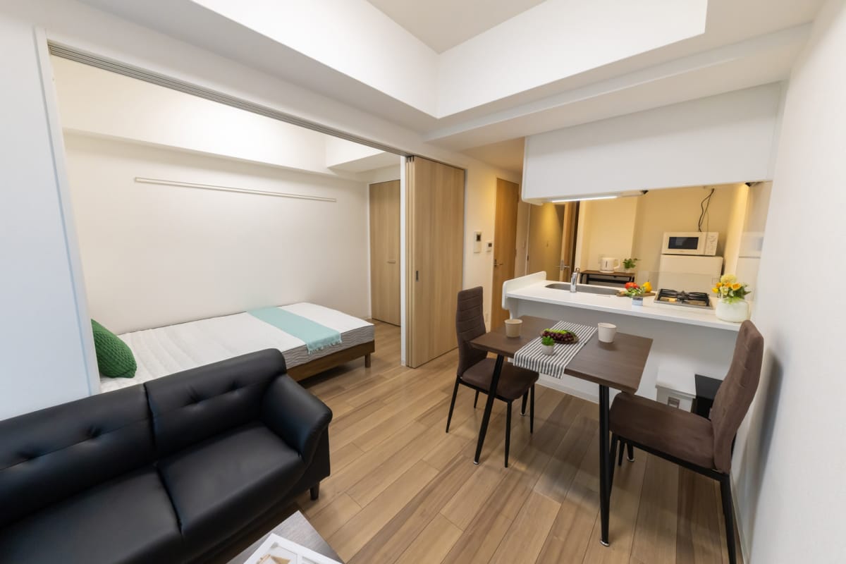  ★SステイPS北浜オリジン【禁煙ルーム・Wi-Fi無料・１LDK・ダブルベッド】★インターネットWi-Fi無料・浴室暖房乾燥機・独立洗面化粧台・ウォシュレット・ガス２口Kなど設備充実★