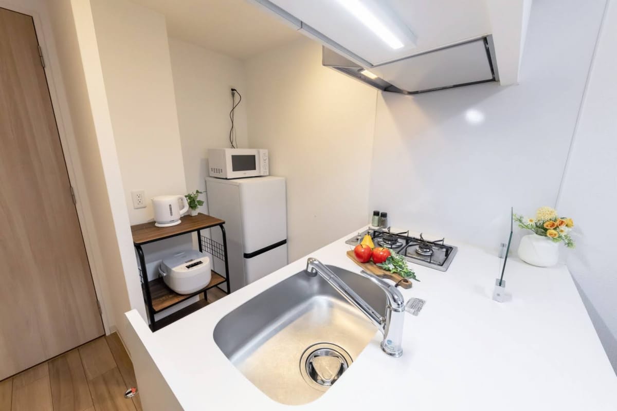  ★SステイPS北浜オリジン【禁煙ルーム・Wi-Fi無料・１LDK・ダブルベッド】★インターネットWi-Fi無料・浴室暖房乾燥機・独立洗面化粧台・ウォシュレット・ガス２口Kなど設備充実★