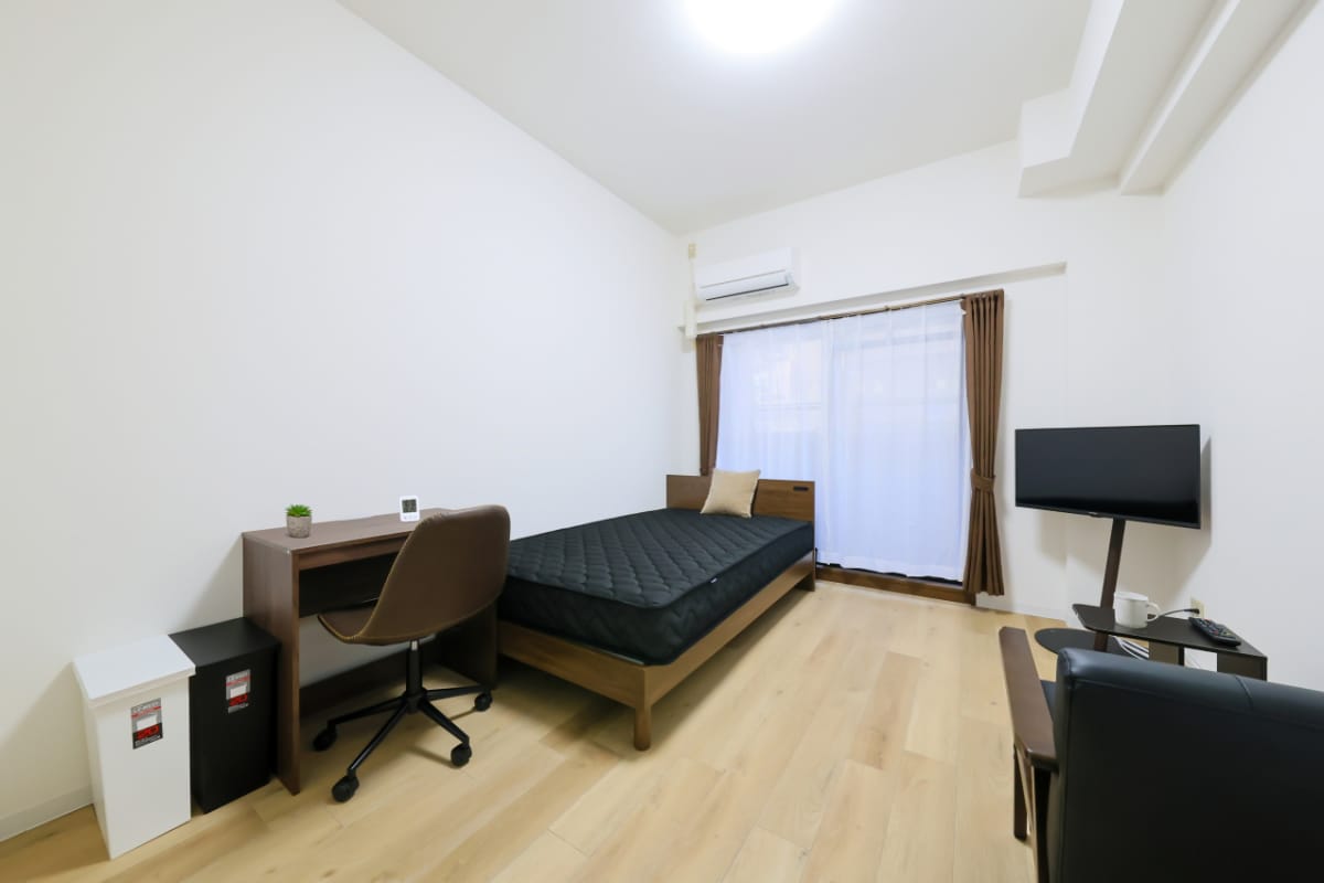  ★SステイPS西心斎橋・四ツ橋・桜川【禁煙ルーム・１K・セミダブルベッド・インターネットWi-Fiレンタル可】★バストイレセパ・ガスK・オートロック★