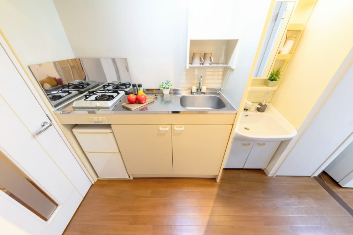 ★SステイEL天満橋【禁煙ルーム・１DK・ダブルベッド】★インターネットWi-Fiレンタル可★独立洗面台・ガスキッチン・オートロック★分譲マンション★