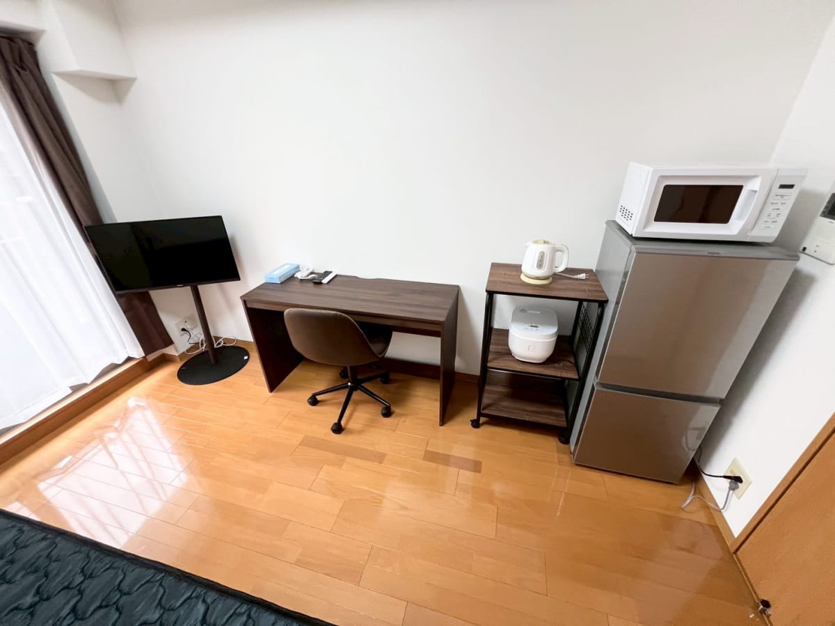 ★SステイEPミッドプレイス堺筋本町【禁煙ルーム・1K・セミダブル ベッド・Wi-Fiレンタル可】★浴室乾燥機・独立洗面化粧台・ウォシュレ ット・ガスキッチン・オートロックなど設備充実★ペット相談可★