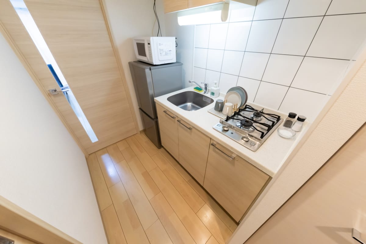 ★SステイEL江坂江の木町【禁煙ルーム・１K】★インターネットWi-Fiレンタル可 ★浴室乾燥機・ウォシュレット・独立洗面化粧台・ガス２口K・オートロックなど 設備充実★