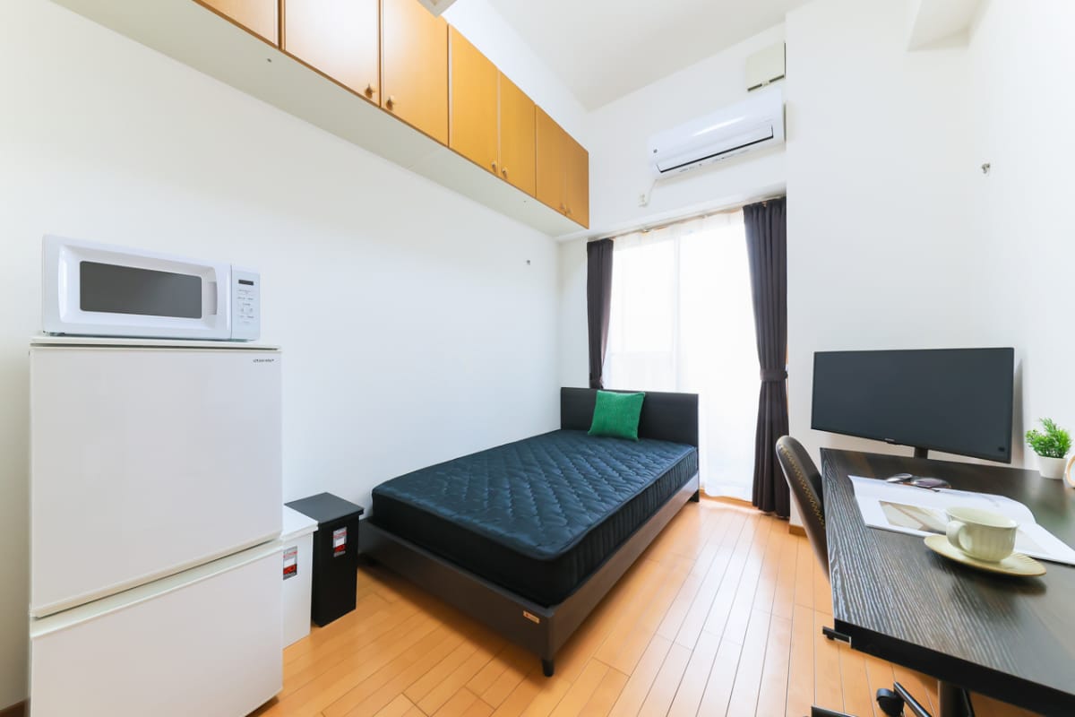 ★SステイEC梅田茶屋町デュアルスペース【禁煙ルーム・１K・Wi-Fi無料・セミダブルベッド】★ウォシュレ ット・浴室乾燥機・独立洗面台・ガスK・オートロックなど設備充実★