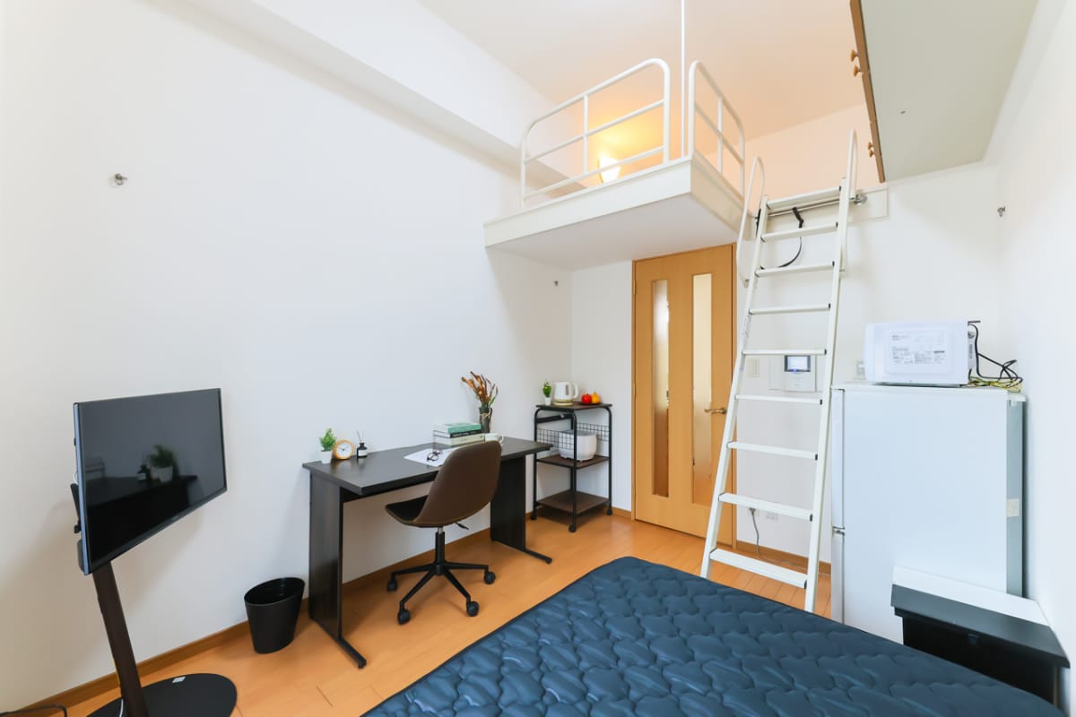 ★SステイEC梅田茶屋町デュアルスペース【禁煙ルーム・１K・Wi-Fi無料・セミダブルベッド】★ウォシュレ ット・浴室乾燥機・独立洗面台・ガスK・オートロックなど設備充実★