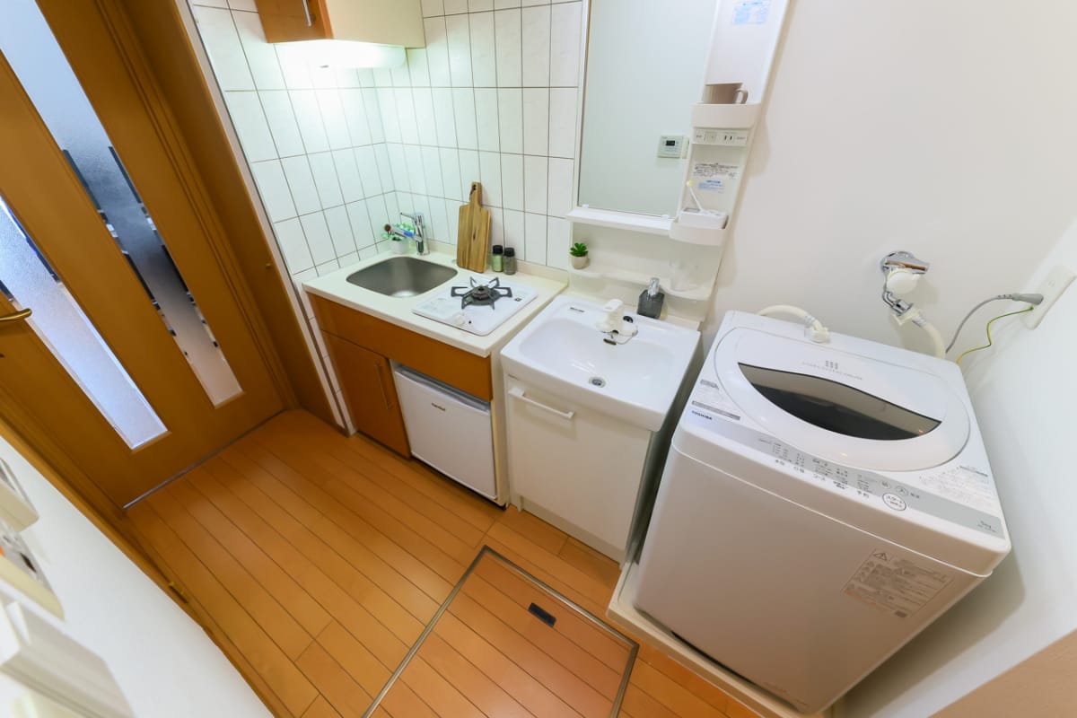 ★SステイEC梅田茶屋町デュアルスペース【禁煙ルーム・１K・Wi-Fi無料・セミダブルベッド】★ウォシュレ ット・浴室乾燥機・独立洗面台・ガスK・オートロックなど設備充実★