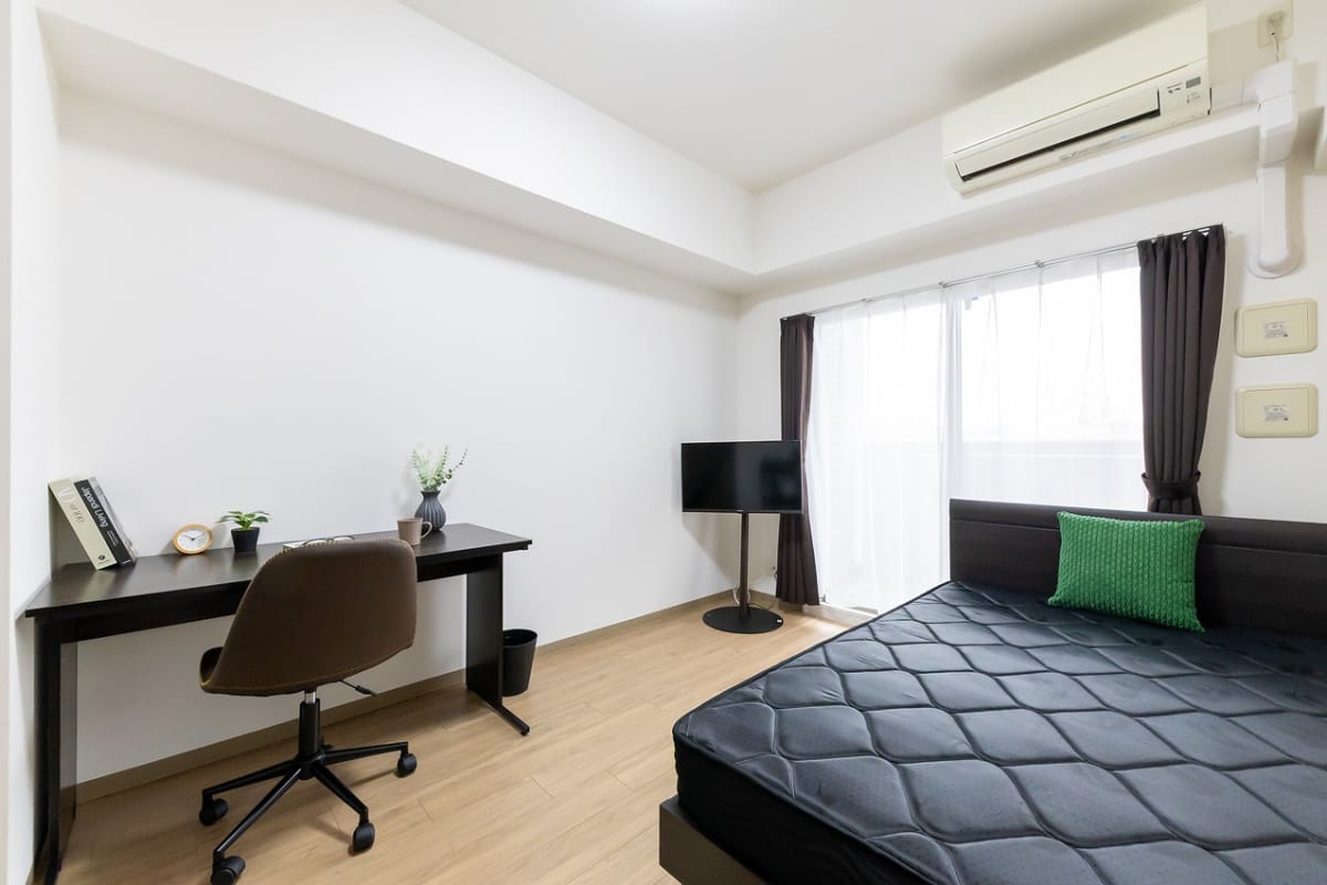 ★SステイEL松屋町SOUTH【禁煙ルーム・1K・セミダブルベッド】★インターネッ トWi-Fiレンタル可★ウォシュレット・浴室乾燥・独立洗面化 粧台・ガス2口K・オートロックなど設備充実