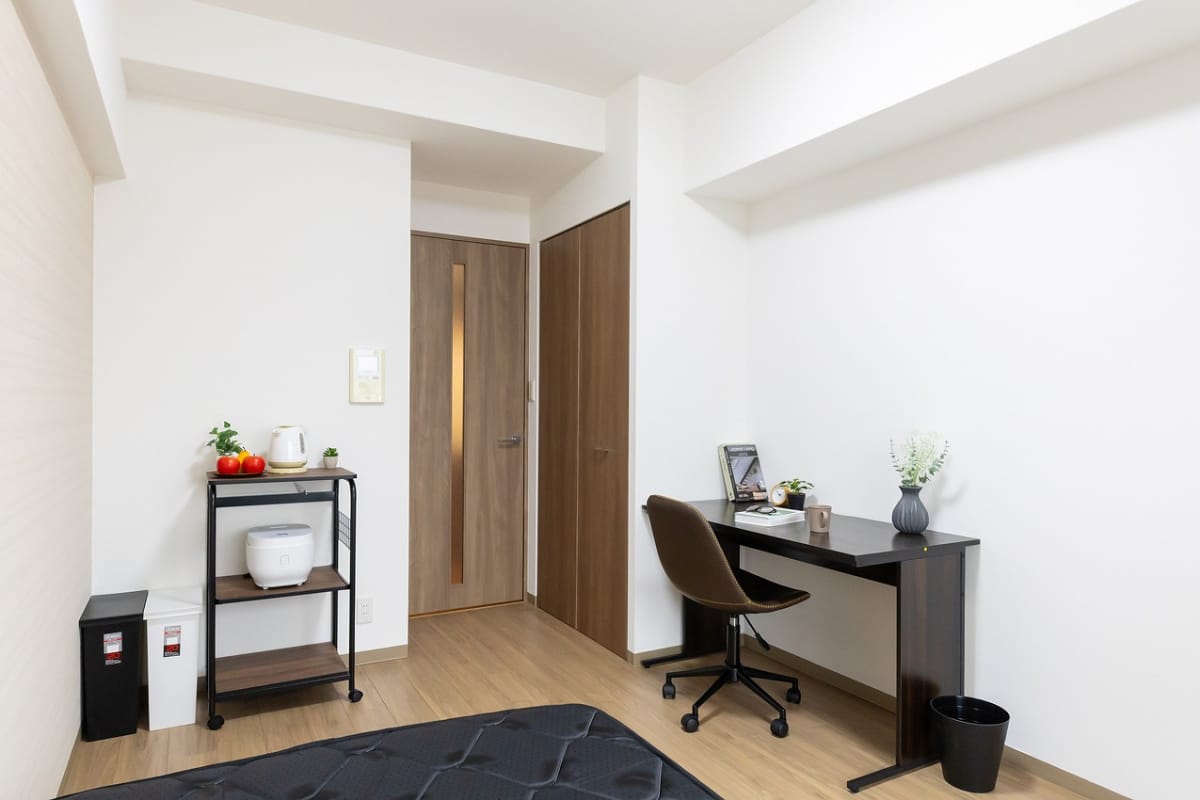 ★SステイEL松屋町SOUTH【禁煙ルーム・1K・セミダブルベッド】★インターネッ トWi-Fiレンタル可★ウォシュレット・浴室乾燥・独立洗面化 粧台・ガス2口K・オートロックなど設備充実