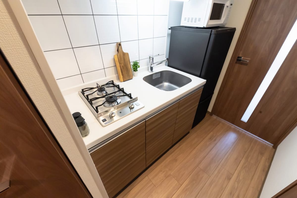 ★SステイEL松屋町SOUTH【禁煙ルーム・1K・セミダブルベッド】★インターネッ トWi-Fiレンタル可★ウォシュレット・浴室乾燥・独立洗面化 粧台・ガス2口K・オートロックなど設備充実