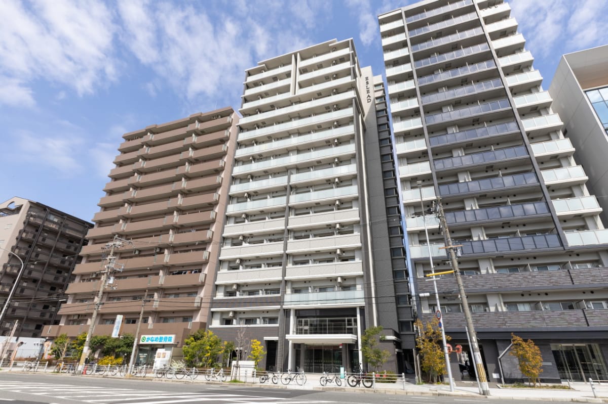 SステイEL難波レジデンス【禁煙ルーム・１K・Wi-Fi無料・セミダブルベッド】★ペット可・ウォシュレット・浴室乾 燥機・独立洗面台・ガス２口Kなど設備充実★