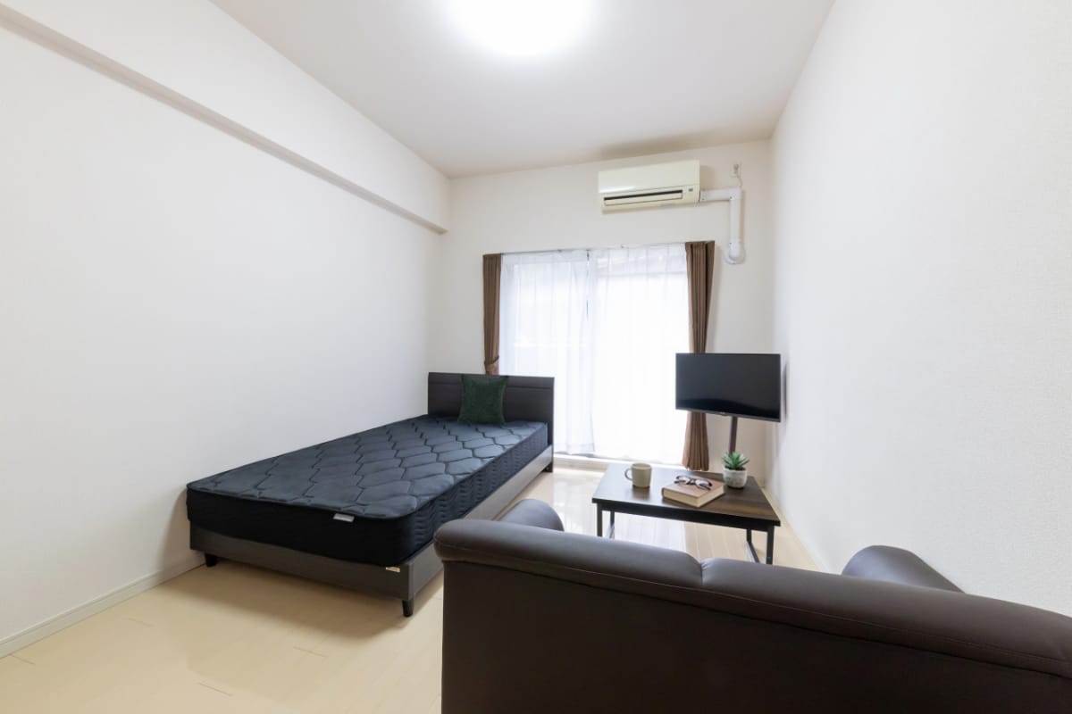 ★SステイCクラウン天王寺【禁煙ルーム・１K・セミダブルベッド】★インターネットWi-Fiレンタル可★独立洗面台・ウォシュレット・ガス2口K・オートロック★ペット可★